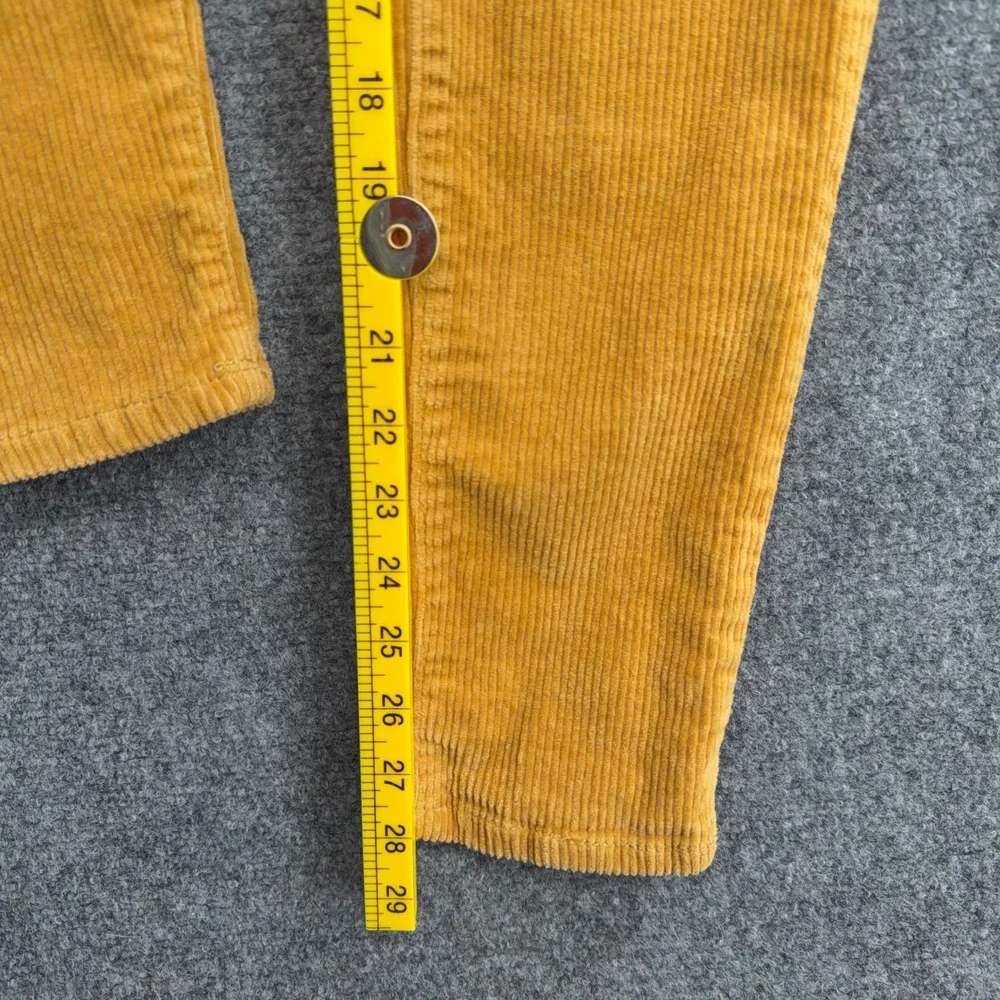 d.jeans Button Fly Corduroy Pants Womens 10‎ Cotton Spandex Mustard Yellow